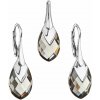 Súprava šperkov s kryštálmi Swarovski náušnice a prívesok šedá slza 39169.4 Black Diamond Lt. Chrome