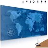 Obraz na korku historická mapa sveta v modrom prevedení