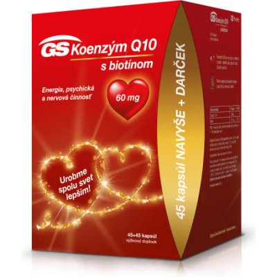 GS Koenzým Q10 60 mg s biotínom darček 2020 90 tabliet