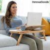 InnovaGoods Skládací odkládací stolek z bambusu a dřeva Lapwood