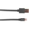 Canyon CNS-MFIC2DG, 1m plochý kábel Lightning/USB, MFI schválený Apple, tmavo-šedý