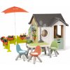 Domček pre záhradníka s posedením pod slnečníkom Garden House Life Smoby výnimočne rozšíriteľný s kvetináčmi od 24 mes