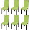 Rovný naťahovací návlek na stoličku, 6 ks, zelený