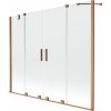 MEXEN/S - Velar Duo Dvojkrídlová posuvná vaňová zástena 200 x 150, transparent, kartáčovaná meď 896-200-000-02-65