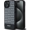 AppleMix Opakovaný kryt DKNY pre Apple iPhone 15 - umelá koža - čierna / biela