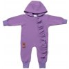 Teplákový overal s volánikom a kapucňou GIRL Baby Nellys fialový