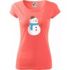 Snehuliak so šálom - Dámske tričko Pure - XL ( Korálová )