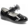 DETSKÉ BALERÍNKY VINCEZA ČIERNE LAKOVANÉ S KOŽENOU STIELKOU VEĽ. 27