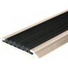 Čierna hliníková schodová lišta s protišmykovým pásikom FLOMA Antislip - dĺžka 400 cm, šírka 5,3 cm, výška 0,6 cm