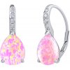 Stříbrné náušnice MIRAY s růžovým opálem