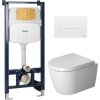 Súprava WC misa s pomaly sa sklápajúcim sedadlom Duravit ME by Starck 45300900A1, podomietková konštrukcia Duravit DuraSystem WD1029000000, WD5009011000