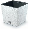PROSPERPLAST Kvetináč FURU SQUARE LOW 30cm biely