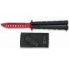 Nož zatvárací tréningový motýlik K25 36251 - červeno/čierny