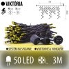 Viktória spojovateľná led svetelná záclona vonkajšia flash - 50led - 3m teplá biela / flash prebliknutie studená biela