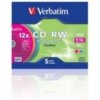 Verbatim 5ks CD-RW 700MB 8-12x / farebné / SlimCase (43167)