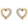 Náušnice srdcia SAVICKI: zlaté, diamanty - SAVE79526 Y S