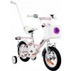 DETSKÝ BICYKEL 12 PALCOV PRE DIEVČATKO S KOŠÍKOM A VODIČKOU +