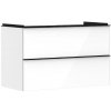 Hansgrohe Xelu Q - Umývadlová skrinka, 63x98x50 cm, 2 zásuvky, lesklá biela/matná čierna 54031670