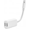 AppleKing redukcia/rozvodka Lightning konektora, na nabíjanie a súčasné počúvanie hudby pre iPhone - biela - možnosť vrátiť tovar ZADARMO do 30tich dní