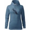 Paličky ruka - Mikina dámská Cape s kapucí - 2XL ( Denim )