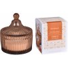 Sviečka v skle SPA RETREAT AMBER vonná drevený knôt 150g - VÝPREDAJ