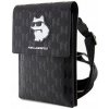 Púzdro Karl Lagerfeld Saffiano Monogram Wallet Phone Bag Choupette NFT, čierne