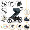 Set 11v1 Thule Urban Glide 3 Dark Slate s magnetickou sponou + madlo + vanička Soft beige + JOMK príslušenstvo + autosedačka Cybex s ISOFIX základňou a adaptérmi Thule