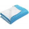 Biante Detská obojstranná deka Minky bodky/Polar MKP-034 Modrá 100x150 cm