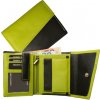 Impex Ochrana RFID - Dámska peňaženka s 12 slotmi na karty - hovädzia koža nappa čierna/zelená Veľkosť: UNI