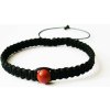 Čierny shamballa náramok - jaspis červený (Handmade shamballa náramok s liečivým kameňom jaspisom červeným)