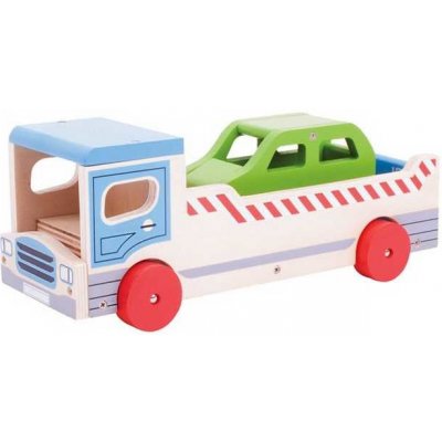 Bigjigs Toys odťahové auto s osobným autom