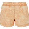 ladies towel washed sweat shorts paleorange