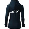 Karate Evolúcia - kop - Mikina dámska trendy zipper s kapucňou - XL ( Tmavomodrá (veľmi tmavá - skoro čierna) )
