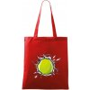 Tenisová loptička v triku - Taška bavlnená - 42 x 38 cm ( Červená )