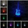 3Dmix 3DL-CLK040 – 3D LED nočná lampa - Gitara (Hodiny s budíkom)