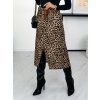 Fashionweek sukne midi so zvieracou leopardou potlačou s ozdobným pásikom IT-COLLINA