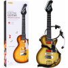 JOKO Detská elektrická gitara s kovovými strunami a s mikrofónom, drevená