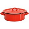 Smaltovaný kastról 0,5 L červený (Smaltovaný kastról s pokrievkou 0,5 l)