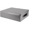 Krabica Compactor skladacia úložná kartónová, potiahnutá PVC, 58 x 48 x 16 cm, šedá