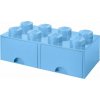 LEGO® úložný box so šuplíkmi 250x500x180mm svetlo modrý