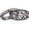 Partnerské prstene Sign of Love®: čierne zlato, polguľatý 3,5 mm + plochý 5,5 mm - OP-SV20-CZ-OP-SAV1-CZ SAVICKI