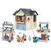 Set domček s reštauráciou a zeleninový stánok Chef House Life Smoby rozšíriteľný so zmrzlinárskym vozíkom a potravinami