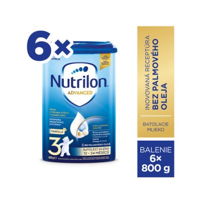 Nutrilon Advanced 3 VANILLA batoľacia mliečna výživa v prášku (12-24 mesiacov) 6x 800 g