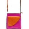 Gregorio Kožená malá dámska crossbody kabelka ružová-hnedá