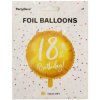 PartyDeco Fóliový balón 18tka zlatý