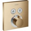 Hansgrohe Shower Select - Termostatická batéria pod omietku na 2 spotrebiče, kefovaný bronz - 15763140