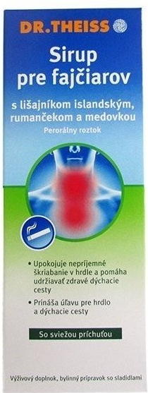 Dr.Theiss Sirup pre fajčiarov s lišajníkom rumančekom a medovkou 250 ml