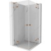 MEXEN/S - Lunar L Duo sprchový kút dvere krídlové 90 x 90, transparent, meď kartáčovaná 834L-090L-090P-65-00