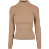 Ladies Rib Knit Turtelneck Sweater - unionbeige 5XL