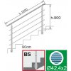 neuvedená Nerezové zábradlie na schody, 1500x900mm, BS